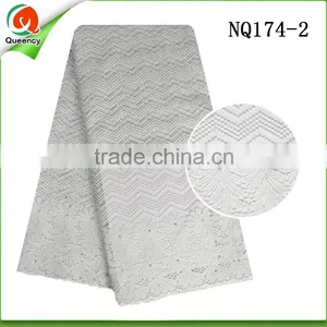 Guangzhou Wholesale Market of White Tulle Net Lace Fabric With Stone NQ174-2 thumbnail-1