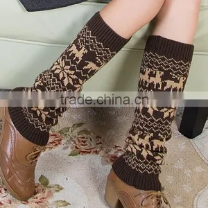 Christmas Deer Knitted Leg Warmers Leg Warmers in Camel Boot Topper Christmas Gift Soft Knitted Socks Woman Fashion Winter thumbnail-6