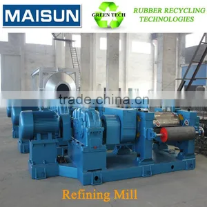 High Tensile Strength Reclaimed Rubber Refiner Mill; Odorless Reclaimed Rubber Making Machine thumbnail-1