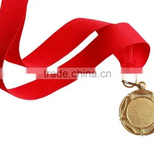 Custom Sport Medal Maker, 3D Medal Maker, Gold Sport Medals With Red Ribbon thumbnail-1
