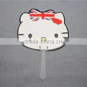 2016 Hot Selling Cartoon Design pp Plastic Manual Hand Fan Promotional Fan Advertising Hand Fan thumbnail-4
