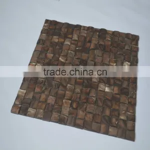 Wave Colored Brown River Shell Mosaic Tile,seamless on Mesh thumbnail-5