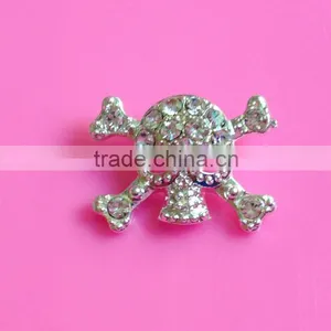 Stock Halloween 21*16mm Skull Rhinestone Button With Slider(BTN-5330) thumbnail-1