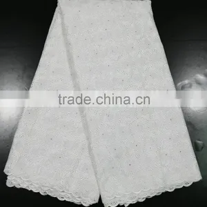 100% Cotton New Square Grid Design African Big Swiss Lace thumbnail-5