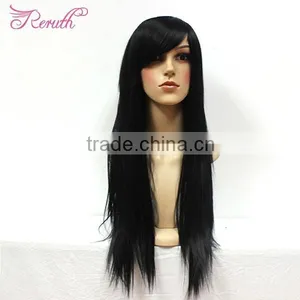 High Quality Fashion Girl Natural Straight Human Hair Wig With Bangs thumbnail-2