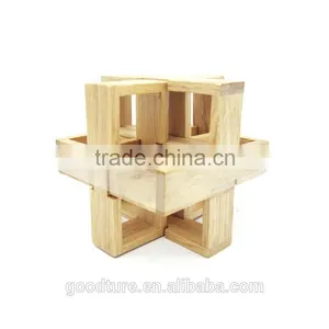 2015 Hot Sale Wooden IQ Intelligent Puzzle Magic Puzzle Kongming Lock Brain Teaser Model Number GAD1085 thumbnail-5