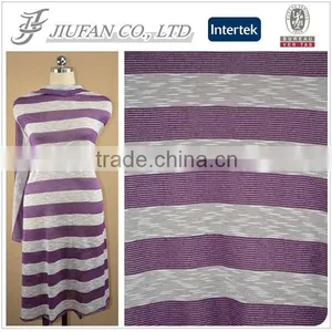 Jiufan Textile 70%Polyester 30%Rayon Hacci Fabric With Slub Soft Touch Stripe Chunky Knitting Fabric for Coating thumbnail-1