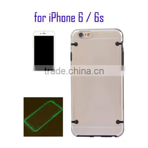 Factory Price OEM Luminous Frame Transparent Case for IPhone 6, Back Cover Case for IPhone 6s thumbnail-1