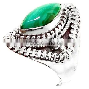 Fashion!! Natural Gemstone Jewelry Ring In 925 Silver With Chrome Diopside K1340 Necklaces Jewellery Indi thumbnail-1