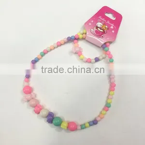 Eco-friendly Fashion Children Jewelry Set Kids Beaded Necklace and Bracelet Supplier's Choice thumbnail-2