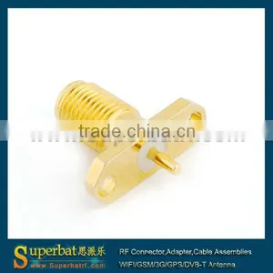 SMA 2 Hole Panel Mount Jack With Solder Post Terminal Medium rf Connector Sma thumbnail-1