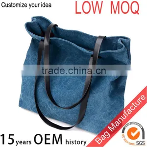 Custom Lady Tote Handbags With Leather Handle thumbnail-3