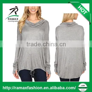 Ramax Custom Women Loose Fit Long Sleeve Sweatshirt Tops With Thumb Hole thumbnail-1