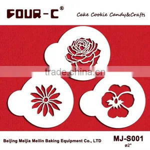 Cake Decorating Stencils,cookie and Coffee Stencils,garden Flowers Cake Stenciling thumbnail-1