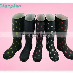 Women Dot Style Rubber Rain Boots thumbnail-1