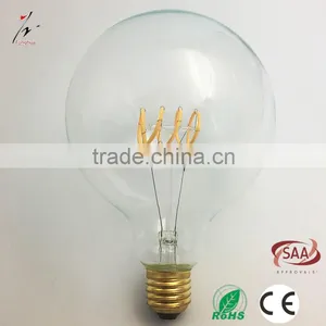 Led Curly Filament Bulb G125 Clear & Amber Glass E27 Base Decorative Light Bulb thumbnail-1