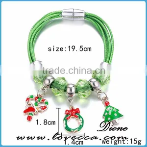 New Christmas Gift Charm Bracelet Bracelet Jewelry Santa Claus Christmas Tree Paracord Bracelets thumbnail-3