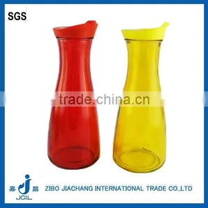 850ml Colored Glass Water Bottles With Plastic Lid thumbnail-1