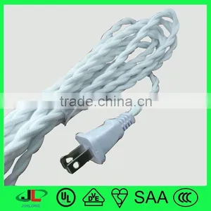 UL Fabric Twisted Wires American 2 Pin Polarized Plug Extension Cord thumbnail-1