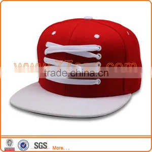 China Snapback Cap/hat Manufaturer Custom Flat Brim Cap With Shoestring thumbnail-1