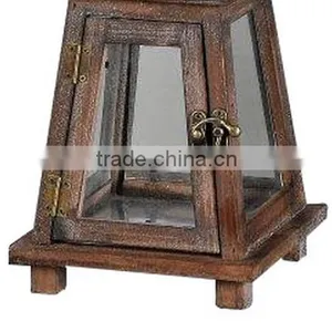 Small Wooden Lanerns Glass Candle Holder Best Price thumbnail-6