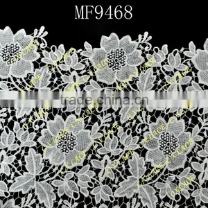 White Apparel Floral Dress Embroidery Tulle Lace Fabric thumbnail-1