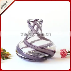 Creative European Style Small Clear Glass Vase / Murano Hand Blown Art Glass Vase For Wedding Centerpieces thumbnail-2