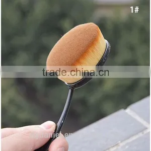 2016 New Arrival Oval Cream Tooth Brush Style Power Makeup Fiber Brush Set 10pcs Puff Cosmetic Tooth Brush thumbnail-4