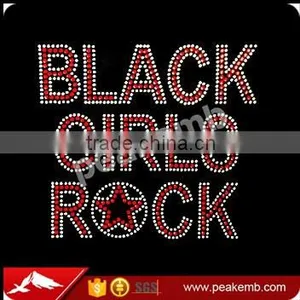Black Girls Rock Hot Fix Rhinestone Iron On Transfer thumbnail-1