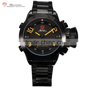 Shark Outdoor Analog Digital Steel Band Yellow Dial Mens Sports Quatrz Watch thumbnail-1