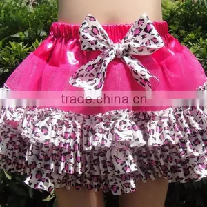 Mini Satin Ruffle Tutu, Red Polka Dots Girls Skirts With Ribbon Bow thumbnail-6