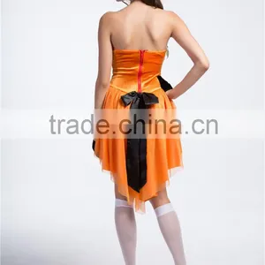 Fancy Adult Irregular Hem Orrange Pumpkin Dress Deluxe Halloween Costumes thumbnail-6