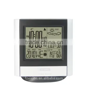 Black Wireless Weather Station Kit With Indoor Outdoor Digital Thermometer Hygrometet Weather Forecast Clock 3 Tramsmitters thumbnail-2