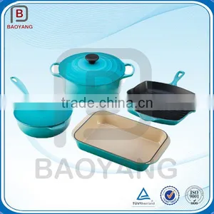 Trade Assurance 5pcs Enamel Coated Cast Iron Cookware Set thumbnail-1