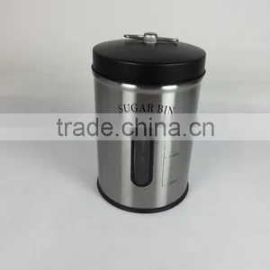 Stainless Steel Windowing Storage Jars With Difference Size thumbnail-3