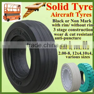 Well-reputed Chinese 4.00x8 Flat Proof Aircraft Solid Tyres With Good Price thumbnail-1
