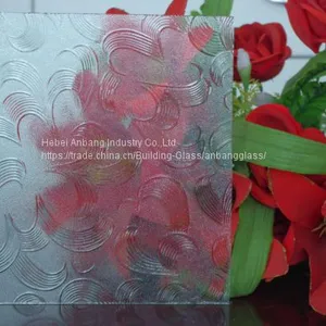 Shahe Huajinde 3-6mm Clear Karatachi Diamond Flora Patterned Glass Figured Glass Rolled Glass thumbnail-1