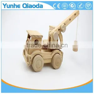 Puzzles Big Crane Car 3D Woodcraft Kit Assemble Paint DIY Toys for Kids Adults the Best Birthday Gift thumbnail-4