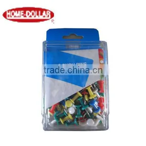 Plastic Head Push Pins, Steel Point, Assorted Colors, 100 Per Box thumbnail-1