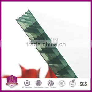 Five Walls Green Polycarbonate Sunshade Roof Sheet For Skylight Solar Control Grade A Cheap Price Wholesale 12mm thumbnail-3