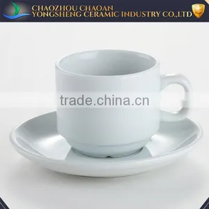 Good Quality Cheap White Ceramic Tea Cup and Saucer Holder for Sale thumbnail-1