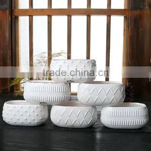 New Design Succulent Samll White Ceramic Flower Pots Wholesale thumbnail-1