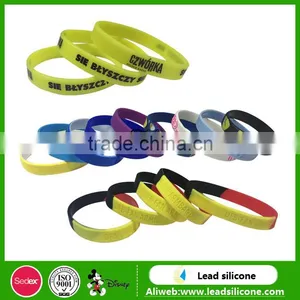 Cheap Customized Logo Personalised Silicone Bracelets thumbnail-1