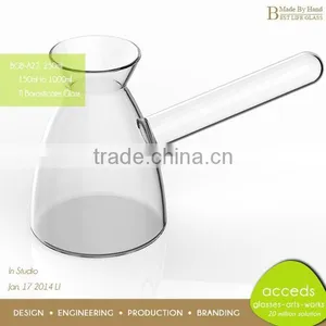 Unique Borosilicate Beautiful Heat Resistant Glass Milk Pot thumbnail-1