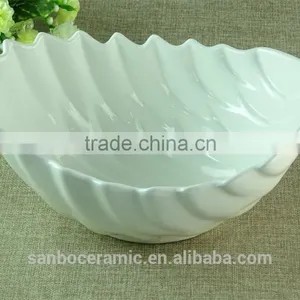 Bulk Stock White Fruit Bowl Cheap Ceramic Leaf Shape Bowl Ceramic Porcelain for Kitchen or Home Decoration thumbnail-2