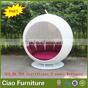 Hotel Outdoor Furniture Poolside Big Bed White Rattan Apple Sunbed thumbnail-4