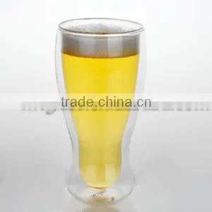 Double Wall Beer Glass Beer Shaped Glass Cup thumbnail-1