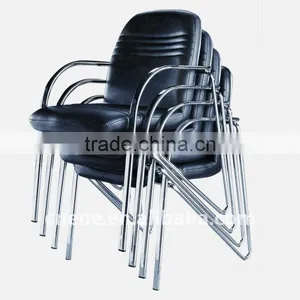 Black pu Stackable Metal Chair 6064C thumbnail-1