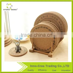 Round Stain Resistant Home Table Cork Place Mat thumbnail-1