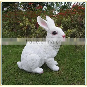 Customized 2016 Christmas Garden Decor Life Like Poly Stone White Rabbit Statue thumbnail-1